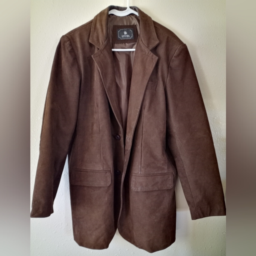 Leather Right Classic Double Buttoned Mens Suede Leather Blazer